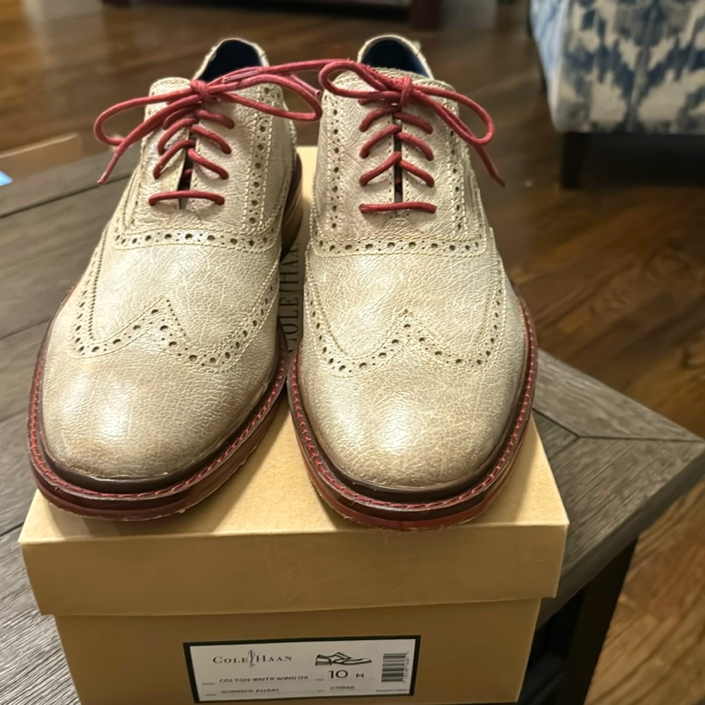Men’s tan Cole Haan Wingtip shoes